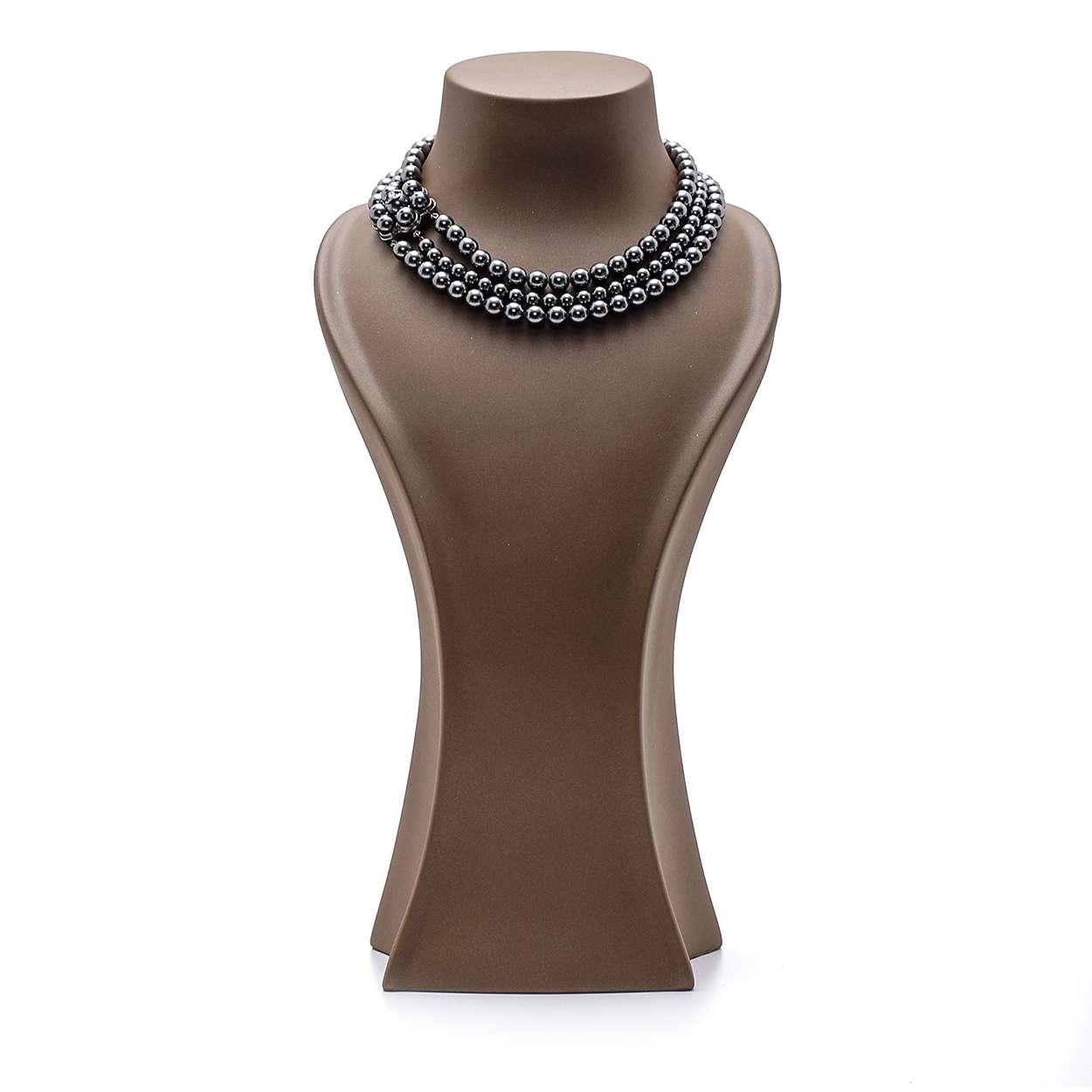 Chanel - Gunmetal Grey Pearl Triple Choker Necklace